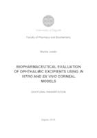 Biopharmaceutical evaluation of ophthalmic excipients using in vitro and ex vivo corneal models