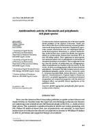 Antithrombotic activity of flavonoids and polyphenols rich plant species