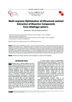 Multi-response optimization of ultrasound-assisted extraction of bioactive components from Medicago sativa L.