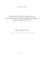 Utjecaj BMP-2, BMP-6 i fluoksetina na ekspresiju diferencijacijskih biljega osteoblasta u kulturi stanica MC3T3-E1