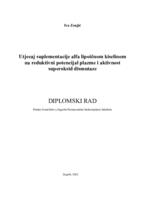 Utjecaj suplementacije alfa lipoičnom kiselinom na reduktivni potencijal plazme i aktivnost superoksid dismutaze