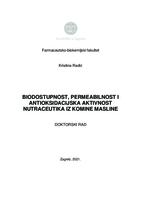 Biodostupnost, permeabilnost i antioksidacijska aktivnost nutraceutika iz komine masline