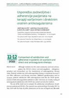 Usporedba zadovoljstva i adherencije pacijenata na terapiji varfarinom i direktnim oralnim antikoagulansima