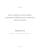 Razvoj, validacija i procjena ekološke prihvatljivosti analitičke metode za određivanje sadržaja etrasimoda