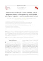 Determination of phenolic content and DPPH radical scavenging activity of functional fruit juices fortified with Thymus serpyllum L. and Salvia officinalis L. extracts