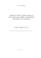 Validacija MEKC-MS/MS metode za određivanje abemacikliba, palbocikliba i ribocikliba u krvnoj plazmi