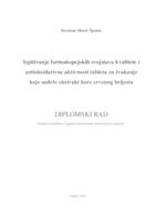 Ispitivanje farmakopejskih svojstava kvalitete i antioksidativne aktivnosti tableta za žvakanje koje sadrže ekstrakt kore crvenog brijesta