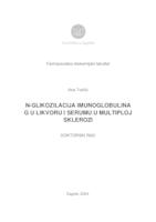 N-glikozilacija imunogloulina G u likvoru i serumu u multiploj sklerozi