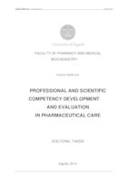 Razvoj i evaluacija stručno-znanstvenih kompetencija u pružanju ljekarničke skrbi