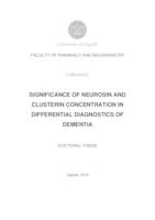 Značajnost koncentracije neurozina i klasterina u diferencijalnoj dijagnostici demencija