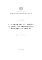 Fitokemijski sastav i biološki učinci biljnih antidijabetika hrvatske etnomedicine