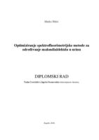 prikaz prve stranice dokumenta Optimiziranje spektrofluorimetrijske metode za određivanje malondialdehida u urinu