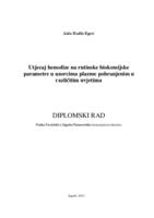 prikaz prve stranice dokumenta Utjecaj hemolize na rutinske biokemijske parametre u uzorcima plazme pohranjenim u različitim uvjetima