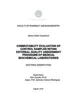 prikaz prve stranice dokumenta Commutability evaluation of control samples within external quality assessment programs of medical biochemical laboratories