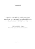 prikaz prve stranice dokumenta Sezonska varijabilnost sadržaja ukupnih polifenola i trjeslovina vrste Laurus nobilis L. (Lauraceae) s područja Lovrana