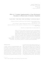prikaz prve stranice dokumenta Effect of L-carnitine supplementation on some biochemical parameters in blood serum of sedentary population