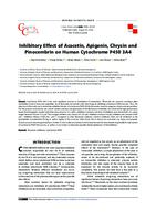 prikaz prve stranice dokumenta Inhibitory effect of acacetin, apigenin, chrysin and pinocembrin on human cytochrome P450 3A4