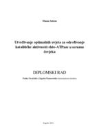 prikaz prve stranice dokumenta Utvrđivanje optimalnih uvjeta za određivanje katalitičke aktivnosti ekto-ATPaze u serumu čovjeka