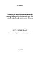 prikaz prve stranice dokumenta Optimizacija metode plamene atomske apsorpcijske spektrofotometrije u svrhu određivanja kalcija u uzorcima žitarica