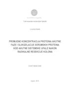 prikaz prve stranice dokumenta Promjene koncentracija proteina akutne faze i glikozilacije serumskih proteina kod akutne sistematske upale nakon radikalne resekcije kolona