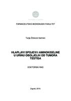 prikaz prve stranice dokumenta Hlapljivi spojevi i aminokiseline u urinu oboljelih od tumora testisa