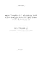 prikaz prve stranice dokumenta Razvoj i validacija UHPLC metode prema načelu kvalitete ugrađene u dizajn (QbD) za određivanje onečišćenja fosamprenavira