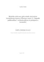 prikaz prve stranice dokumenta Biološka aktivnost glicerolnih ekstrakata širokolisnog trputca (Plantago major L.) bogatih polifenolima i verbaskozidom za primjenu u kozmetici