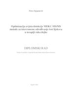 prikaz prve stranice dokumenta Optimizacija uvjeta detekcije MEKC-MS/MS metode za istovremeno određivanje šest lijekova u terapiji raka dojke