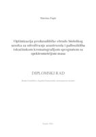 prikaz prve stranice dokumenta Optimizacija predanalitičke obrade biološkog uzorka za određivanje anastrozola i palbocikliba tekućinskom kromatografijom spregnutom sa spektrometrijom masa