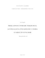 prikaz prve stranice dokumenta Prikladnost uporabe niskih doza acetilsalicilatne kiseline u osoba starije životne dobi