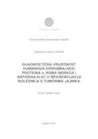 prikaz prve stranice dokumenta Dijagnostička vrijednost humanog epididimalnog proteina 4, ROMA indeksa i antigena Ki-67 u diferencijaciji bolesnica s tumorima jajnika