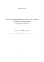 prikaz prve stranice dokumenta Razvoj nove kapilarnoelektroforetske metode za analizu febuksostata i njegovih onečišćenja