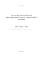 prikaz prve stranice dokumenta Sinteza i karakterizacija novih acilsemikarbazidnih derivata cimetne kiseline i primakina