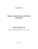 prikaz prve stranice dokumenta Sinteza i karakterizacija novih derivata nitrazepama