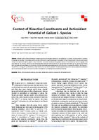 prikaz prve stranice dokumenta Content of bioactive constituents and antioxidant potential of Galium L. species