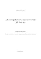 prikaz prve stranice dokumenta Adherencija bolesnika nakon otpusta iz KB Dubrava